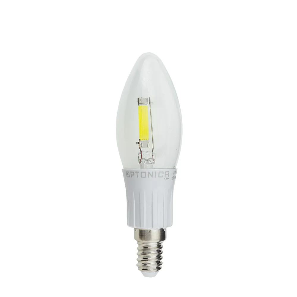 Bec LED Filament E14 2W Tubular 220V Lumină Rece 6000K - Minim 10 buc