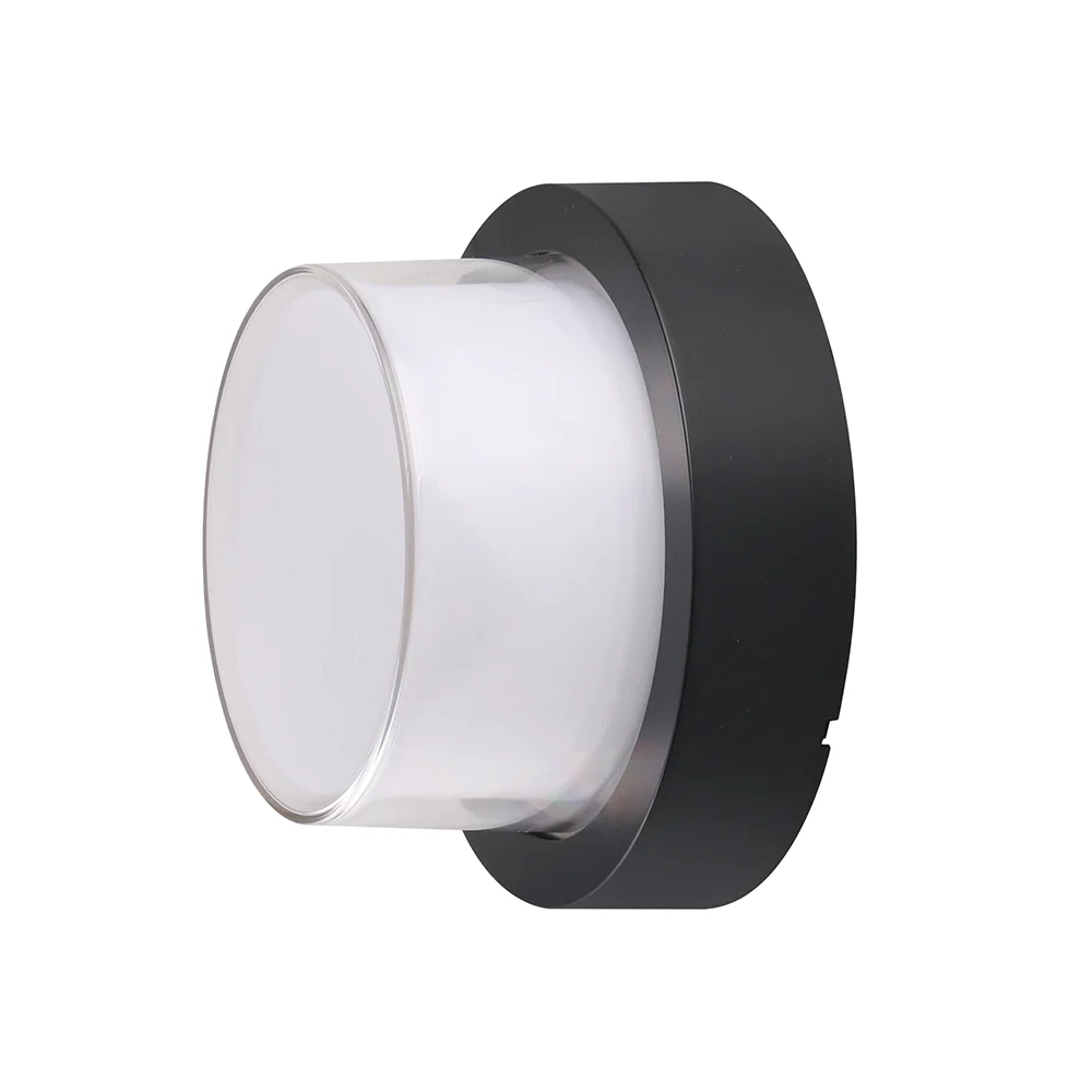 Aplică LED Perete Rotundă Neagră 12W 850lm 4000K IP65 Optonica