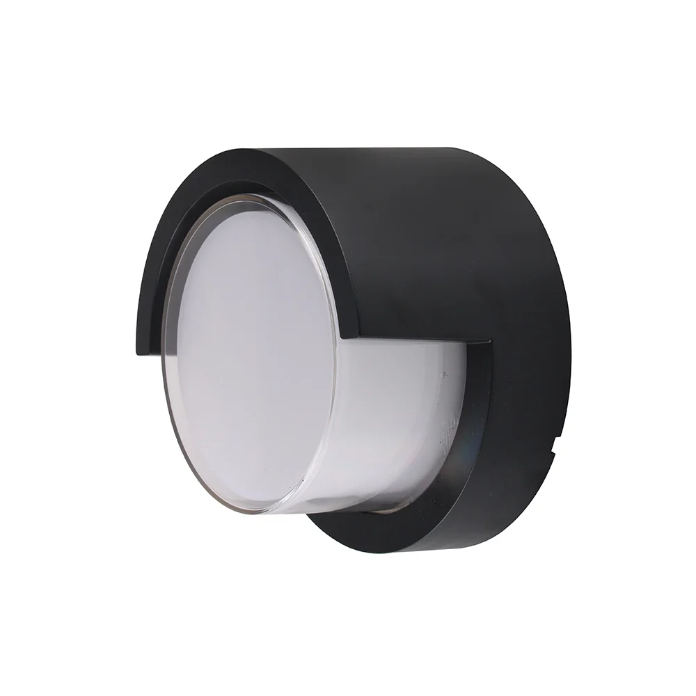 Aplică LED Perete Rotundă Neagră 12W 4000K IP65 Optonica