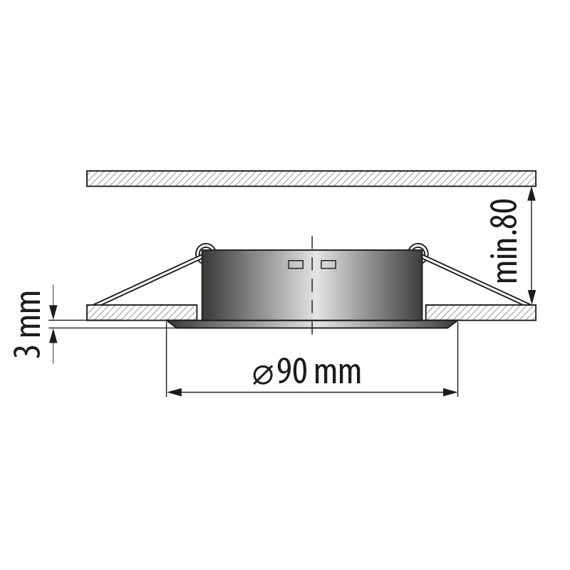 LVSBMR16SN Rama incastrabila pentru spot, fixa, corp nichel satinat, MR16