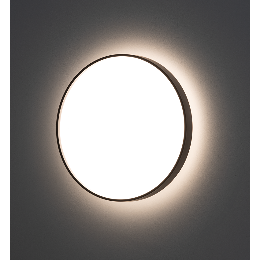 Lampa LED de tavan rotunda CCT, 12W, rama neagra, 3000K/4000K/6500K, 220-240V AC, IP20