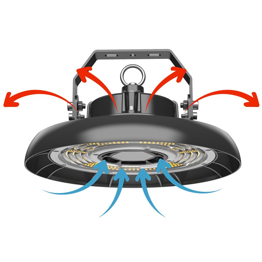 Lampa LED high bay cu driver reglabil 0-10V, 150W, 5000K, 100-277V AC, IP65