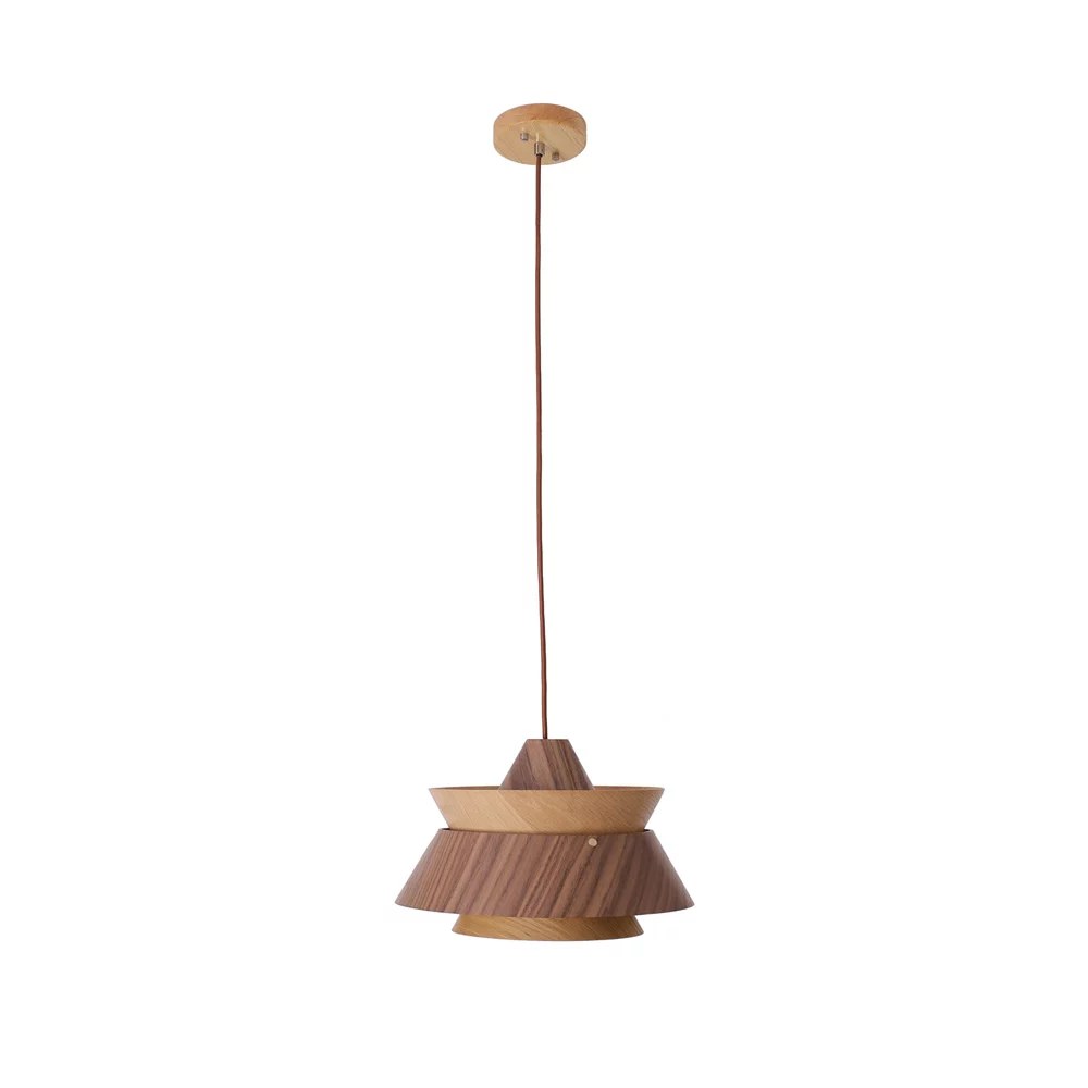 Lustră suspendată Kioto E27 lemn deschis + lemn închis Maxlight P0549