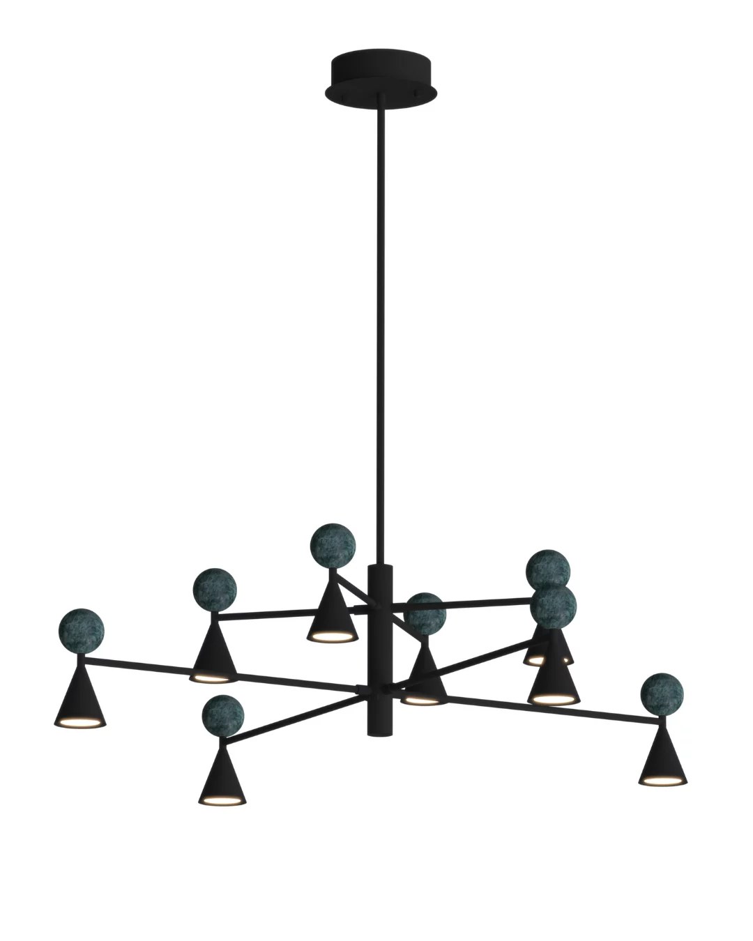 Lustră suspendată LED Bingo 54W 57W 2965lm 3000K 115° Ø112cm negru Maxlight P0684