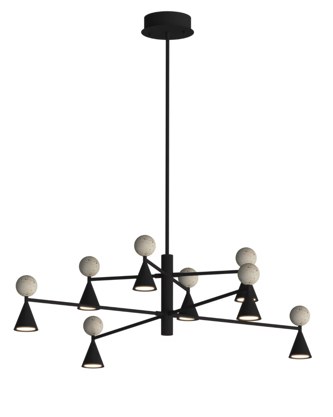 Lustră suspendată LED Bingo 54W 57W 2965lm 3000K 115° Ø112cm negru Maxlight P0685