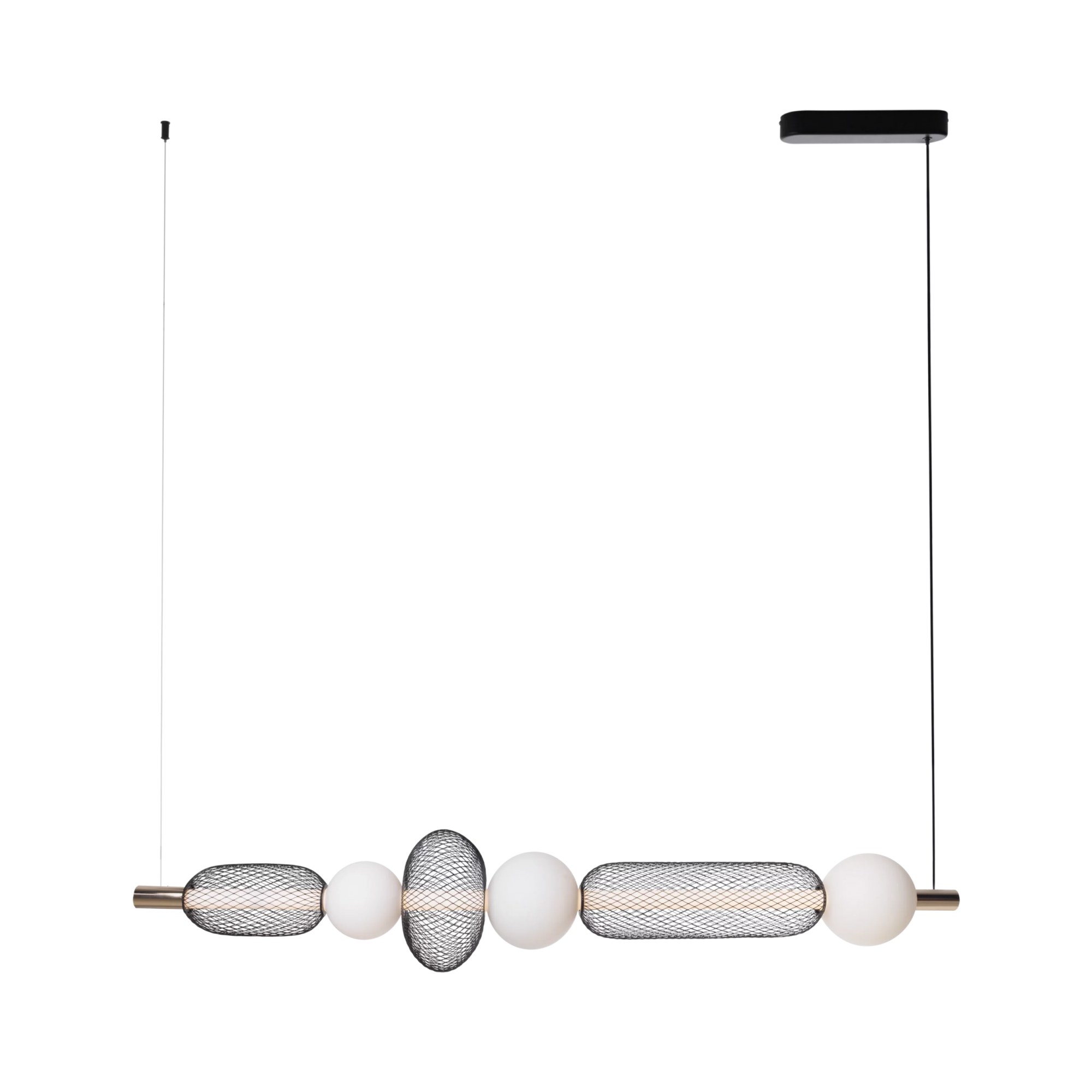 Lustră suspendată LED Bora C 29W 1674lm 3000K L130cm negru + auriu Maxlight P0593