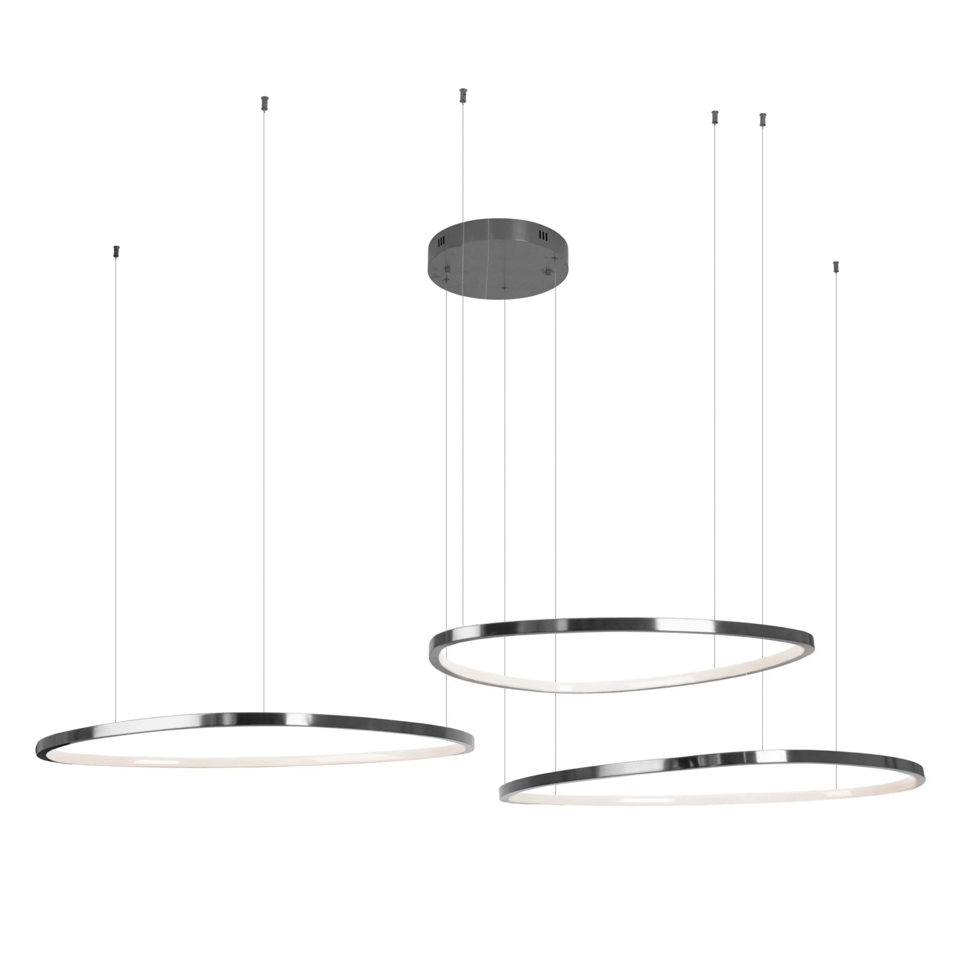 Lustră suspendată LED Cayenne 3 130W 3966lm 3000K dimabil Ø94cm negru periat Maxlight P0663D