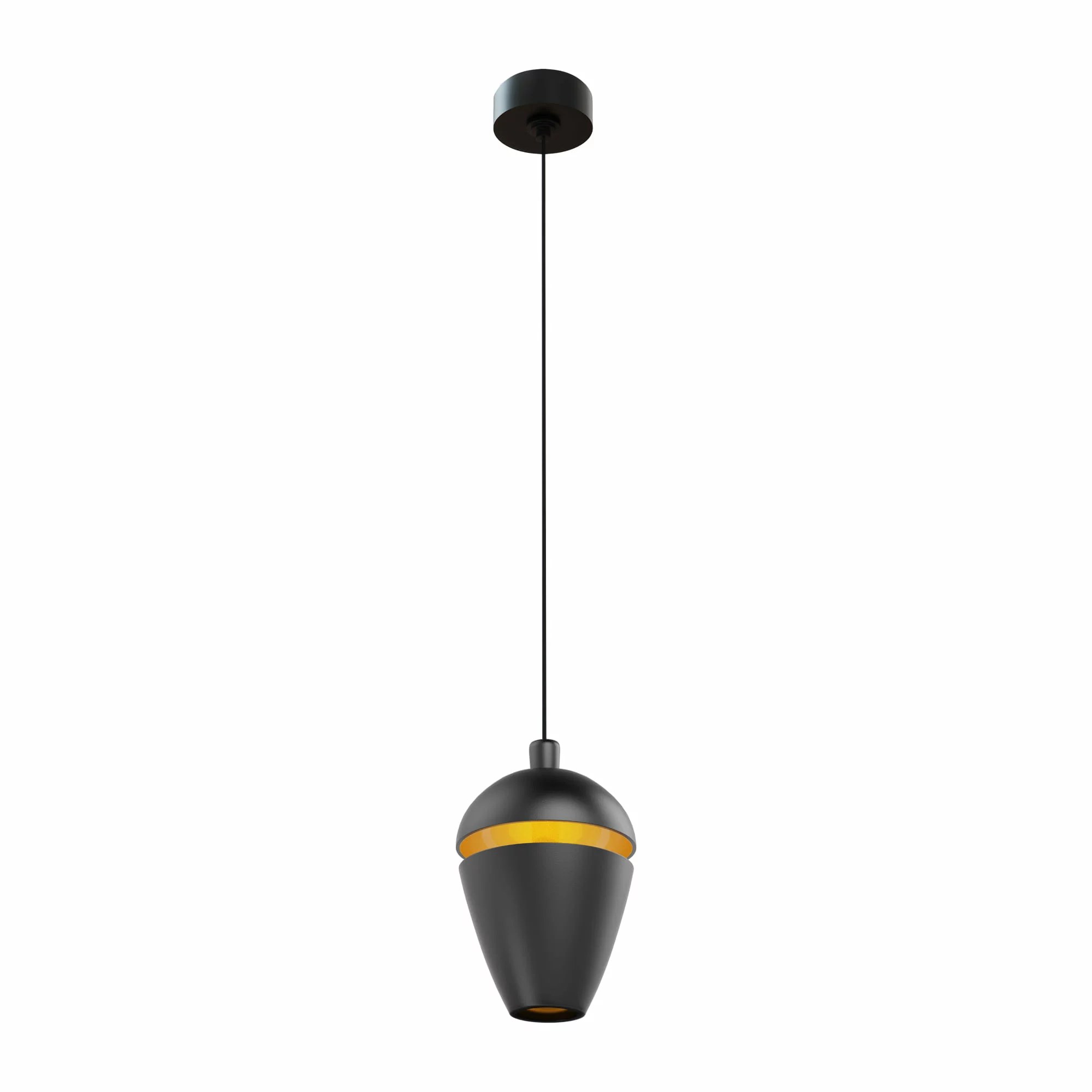 Lustră suspendată LED Cometshine 8W 480lm 3000K 38° negru + auriu Maxlight P0471