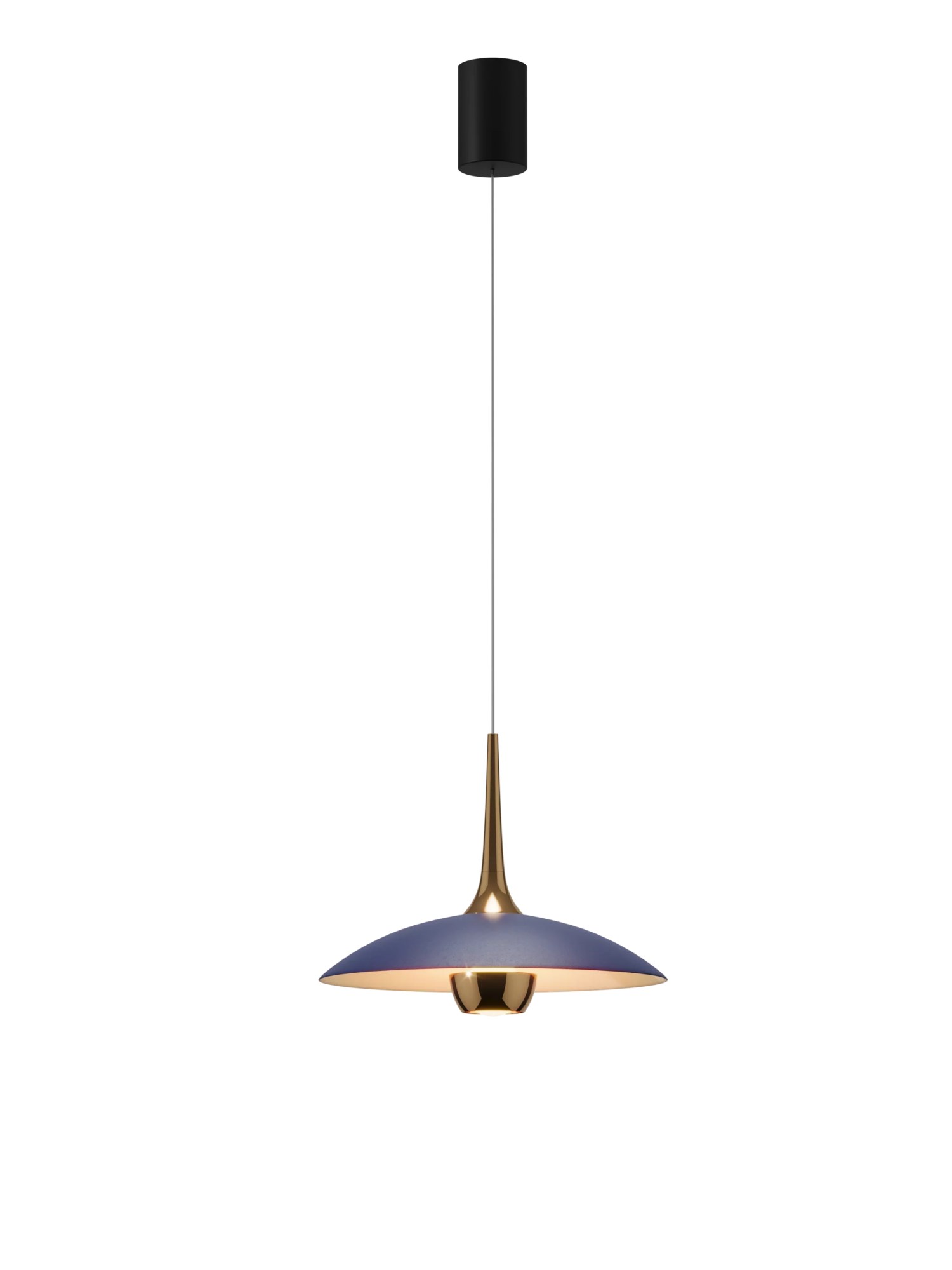 Lustră suspendată LED Manuka 12W 689lm 3000K Ø28cm albastru + auriu Maxlight P0675