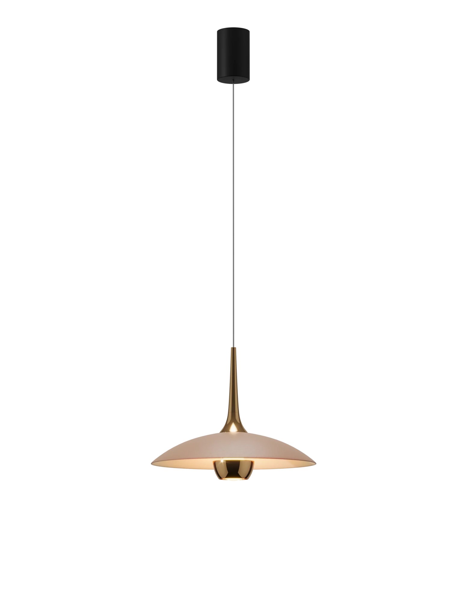 Lustră suspendată LED Manuka 12W 689lm 3000K Ø28cm bej + auriu Maxlight P0674