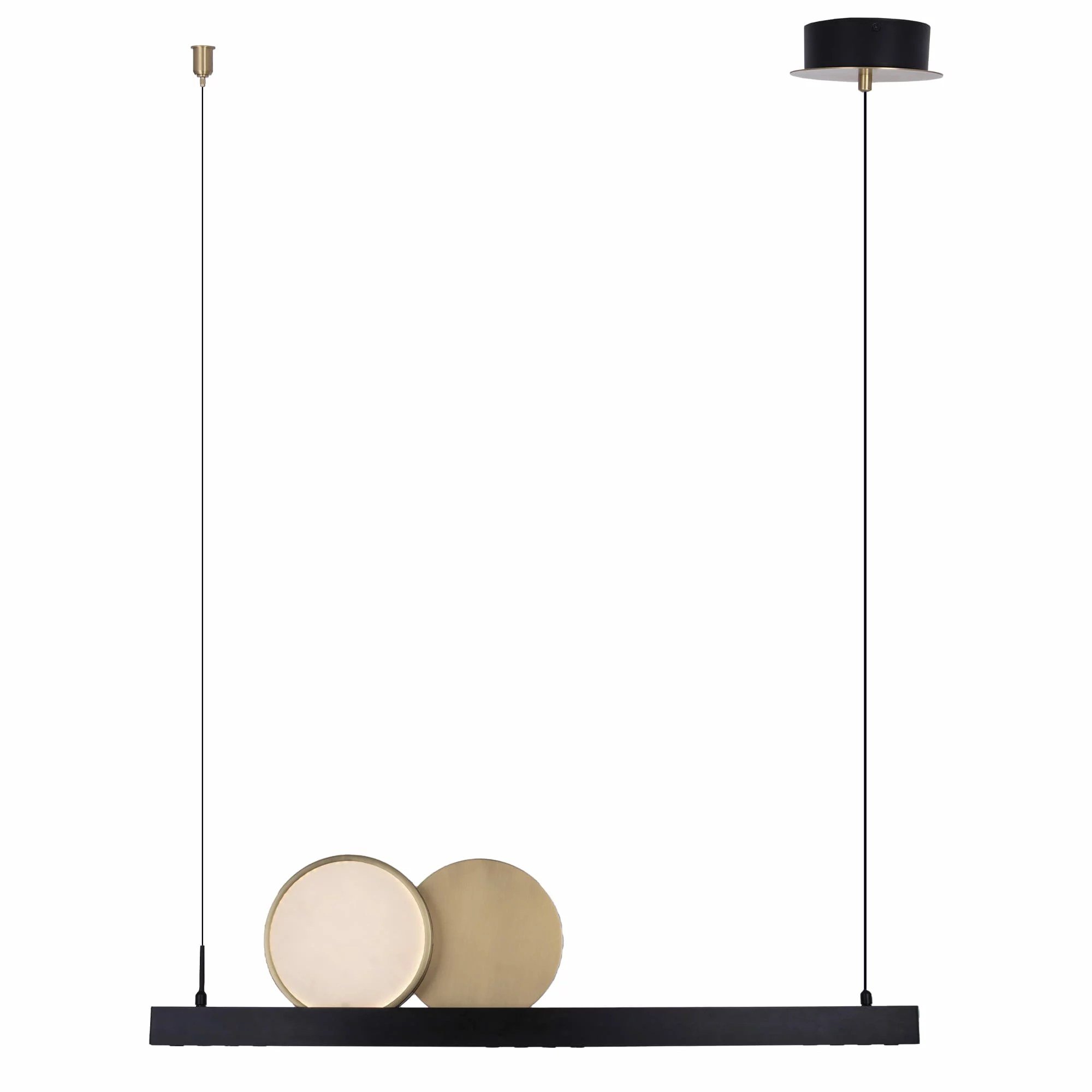 Lustră suspendată LED Momo 35W 3010lm 3000K L90cm negru + auriu periat Maxlight P0487
