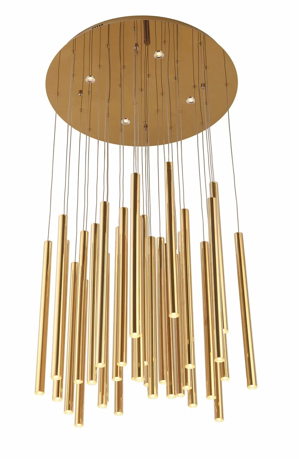 Lustră suspendată LED Organic 45W 2200lm 2700K dimabil auriu Maxlight P0242D