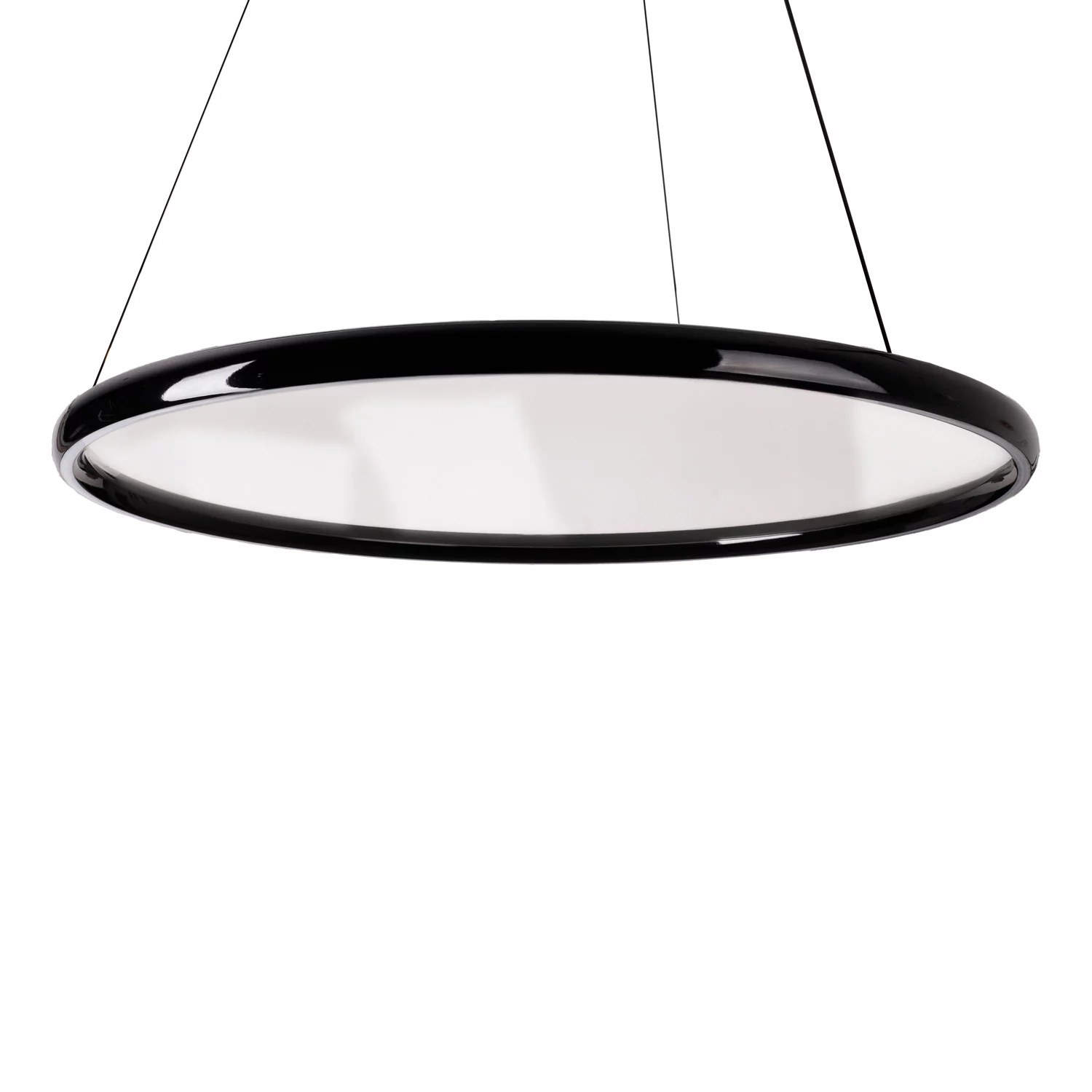 Lustră suspendată LED Qled cu telecomandă 70W 2500lm 3000-6000K dimabil Ø81cm negru Maxlight P0557