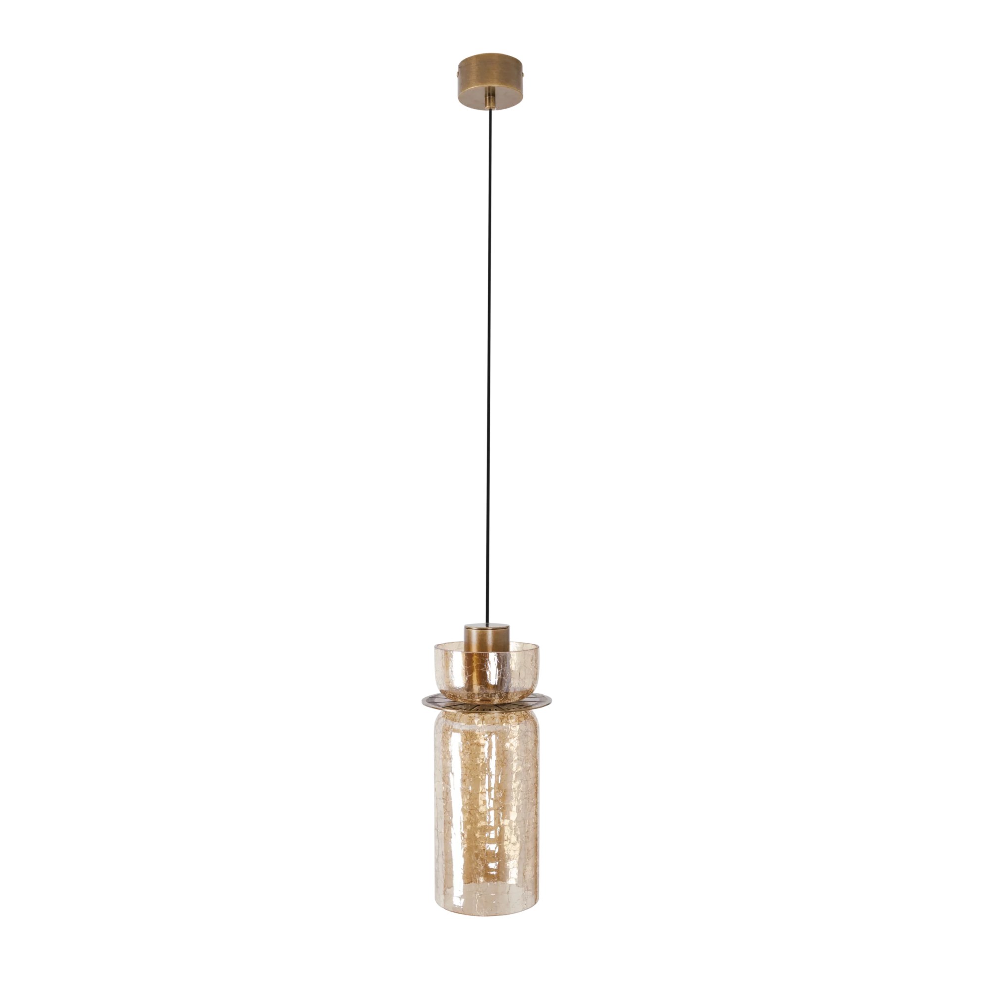Lustră suspendată LED Signature B 8W 800lm 3000K alamă + sticlă ambră Maxlight P0602