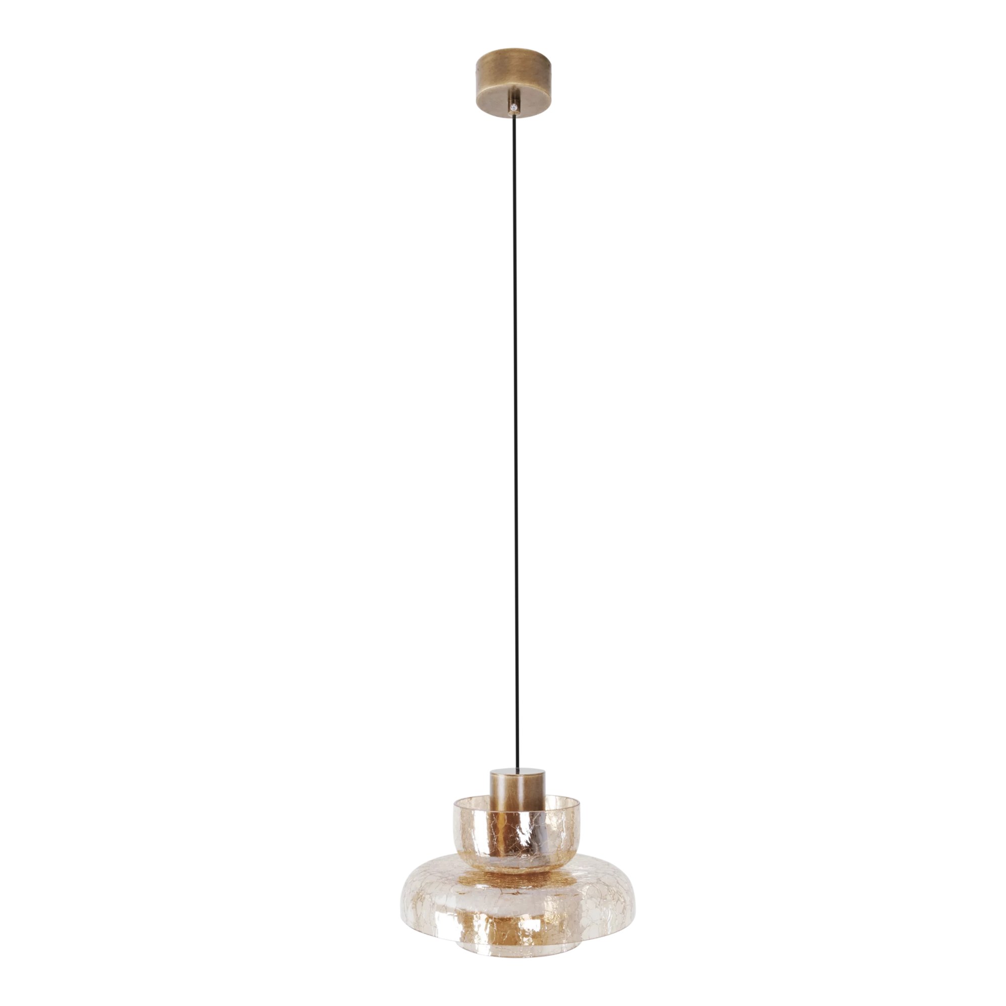 Lustră suspendată LED Signature C 8W 800lm 3000K alamă + sticlă ambră Maxlight P0603