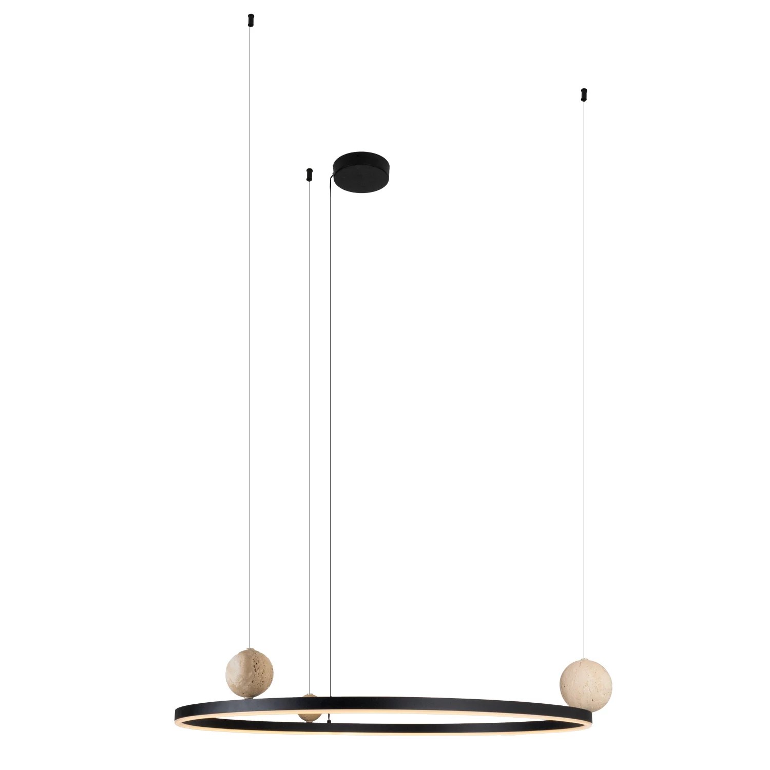 Lustră suspendată LED Solaris 3000K Ø80cm negru Maxlight P0702