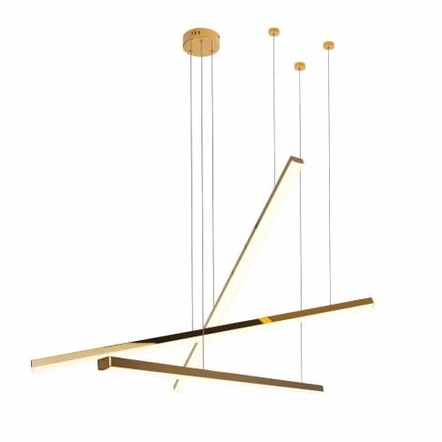 Lustră suspendată LED Trio III 58W 2200lm 3000K dimabil L100cm auriu Maxlight P0426D