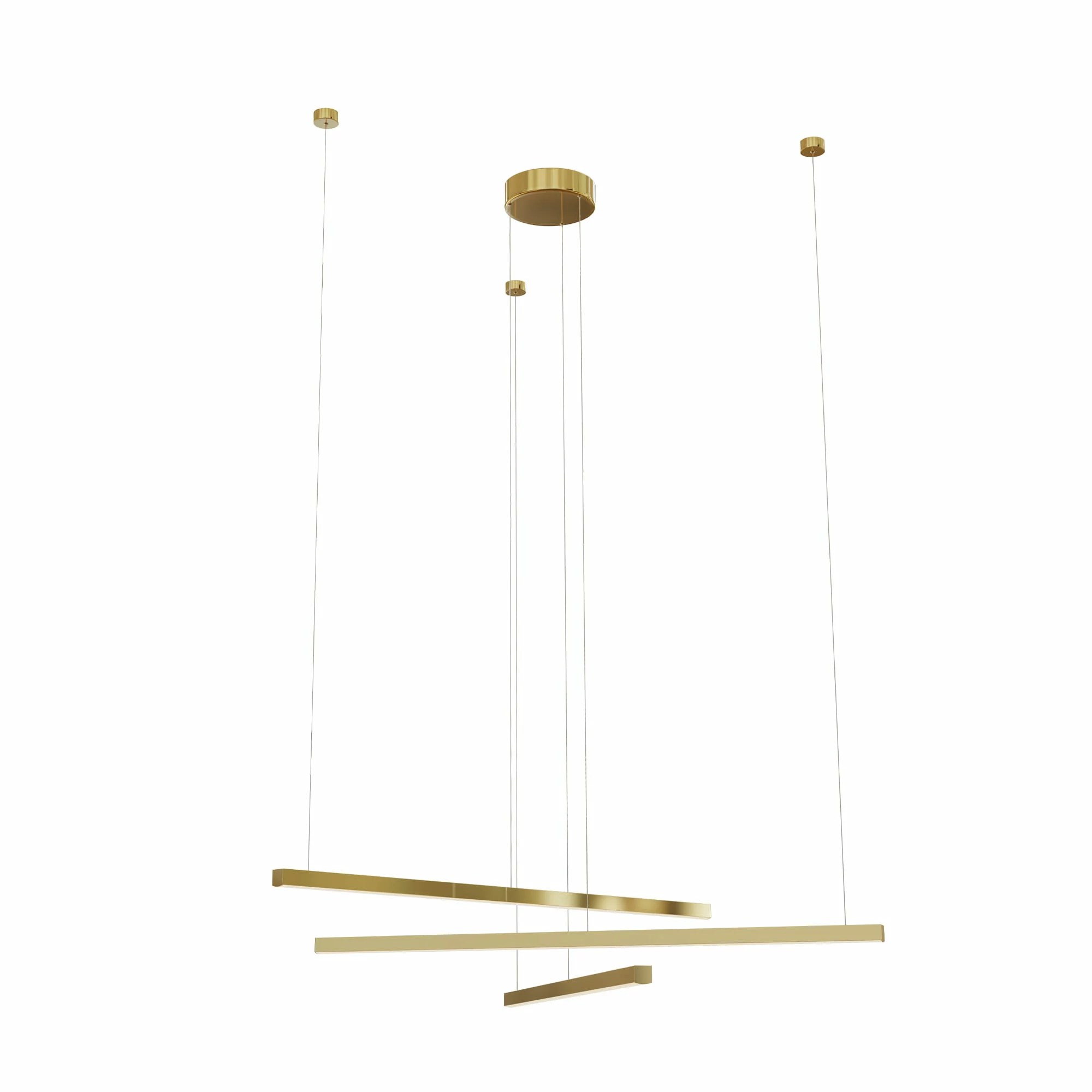 Lustră suspendată LED Trio III 58W 2200lm 3000K dimabil L100cm auriu periat Maxlight P0474D