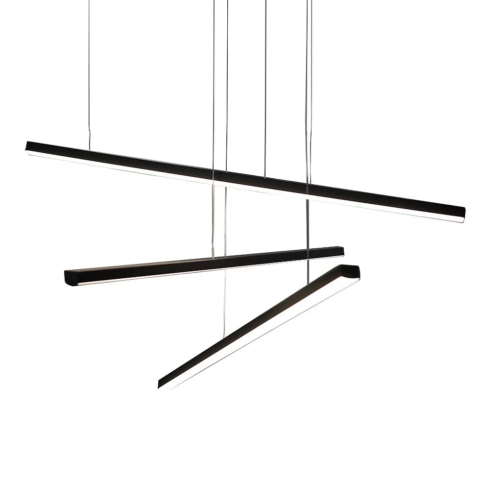 Lustră suspendată LED Trio III 58W 2200lm 3000K dimabil L100cm negru Maxlight P0311D