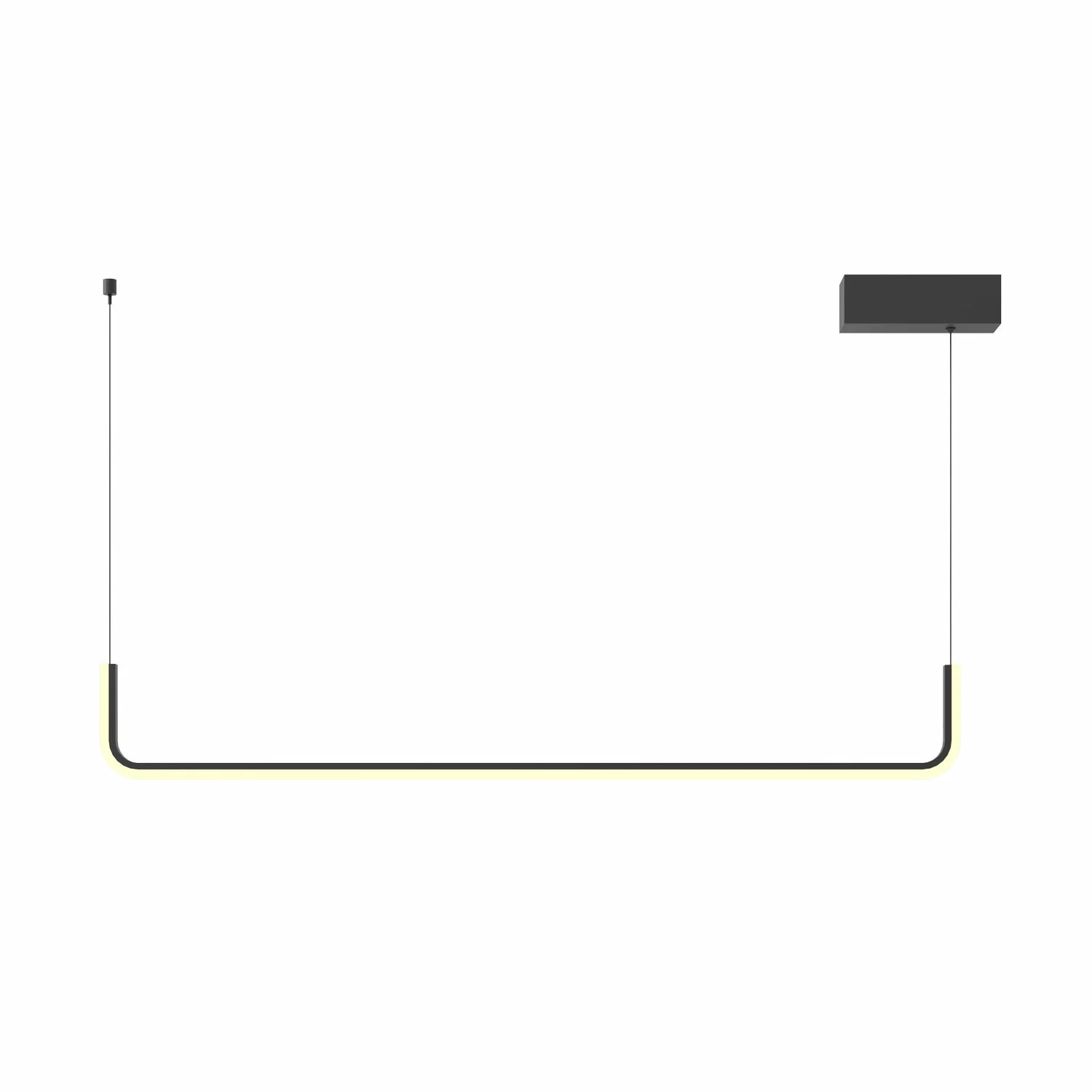 Lustră suspendată LED Urus 17W 1368lm 3000K L90cm negru Maxlight P0644