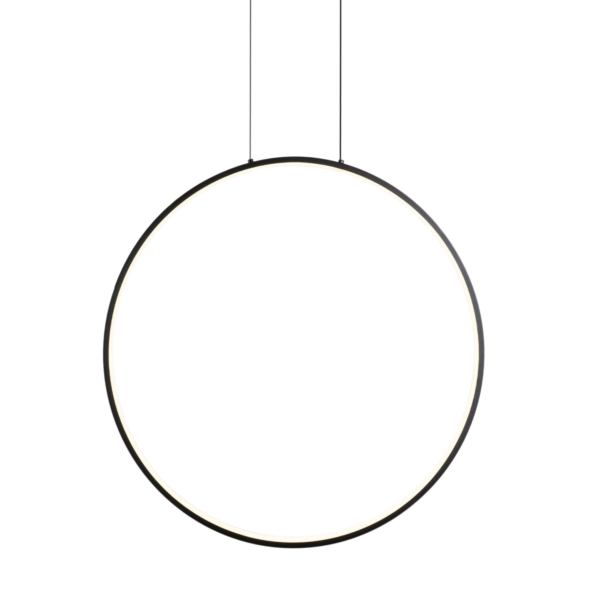 Lustră suspendată LED Visual orizontal 24W 23W 1560lm 3000K IP44 Ø60cm negru Maxlight P0652