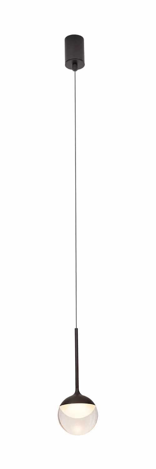 Lustră suspendată LED Zoom 6W 420lm 3000K IP44 Ø10cm negru Maxlight P0416