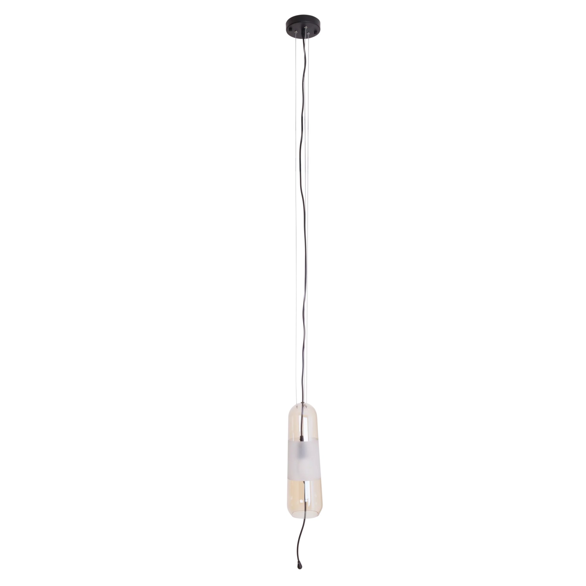 Lustră suspendată Mauri E14 Ø12cm negru + sticlă ambră Maxlight P0589