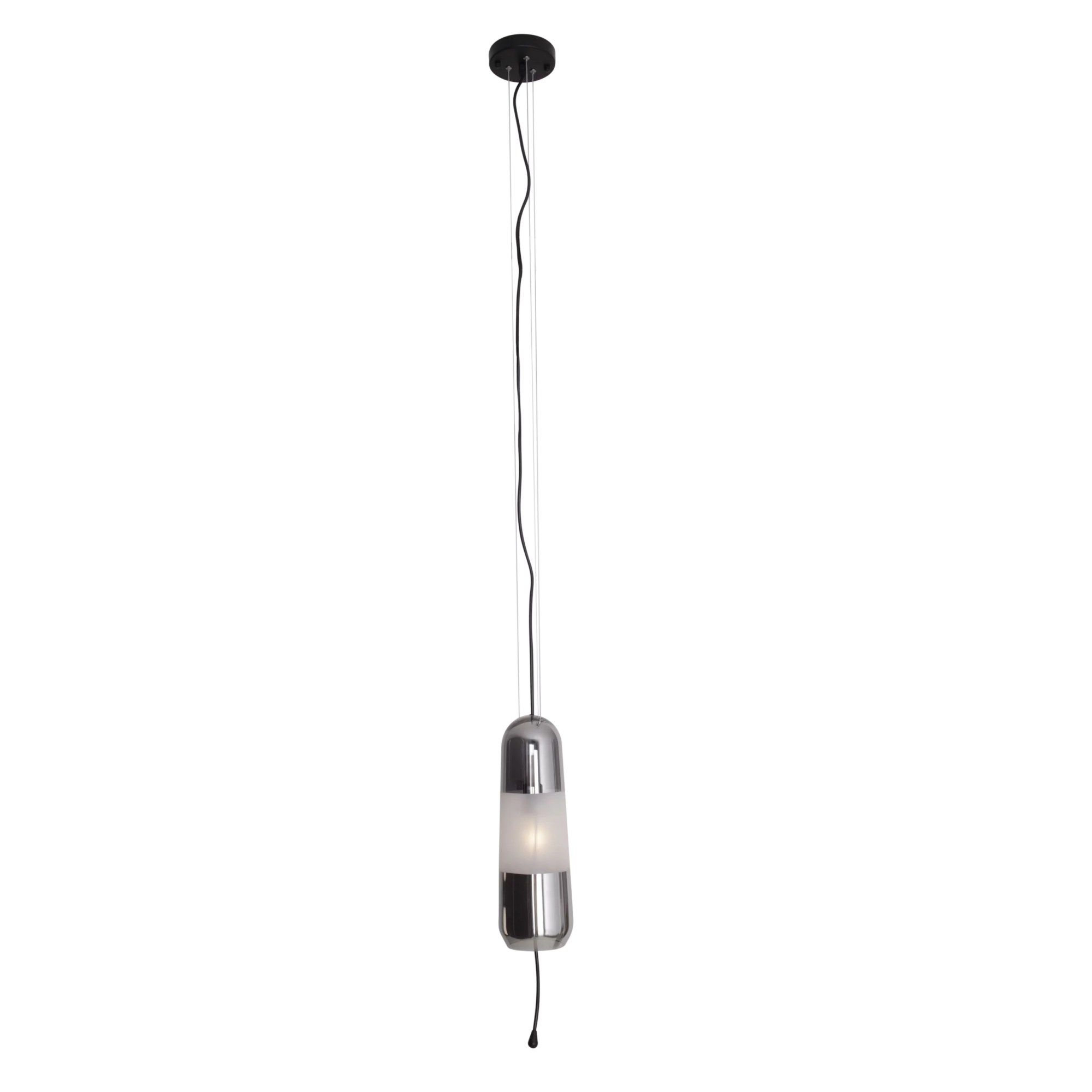 Lustră suspendată Mauri E14 Ø12cm negru + sticlă fumurie Maxlight P0590