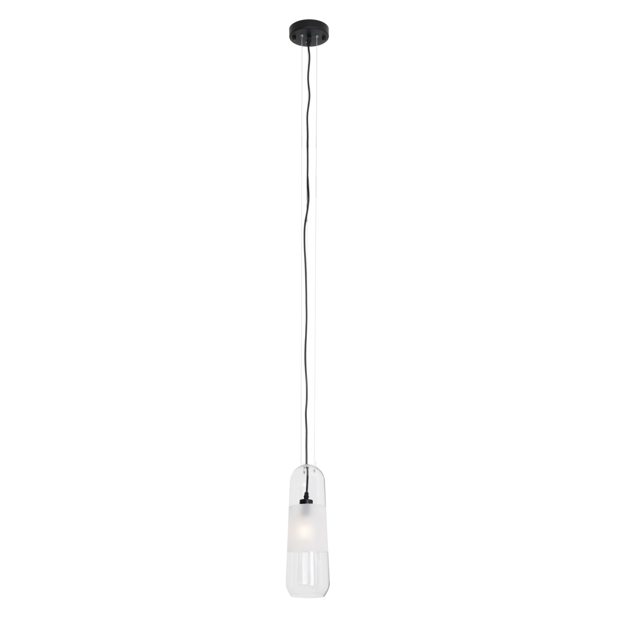 Lustră suspendată Mauri E14 Ø12cm negru + sticlă transparentă Maxlight P0588