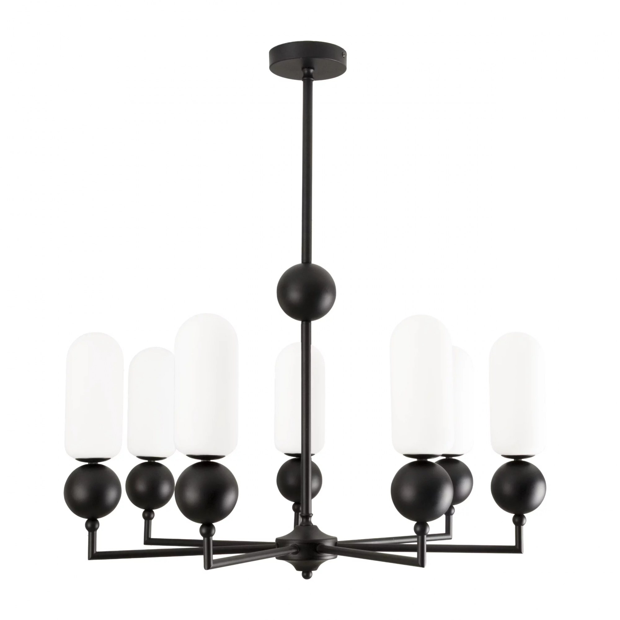 Lustră suspendată Nova G9x7 Ø70cm negru Maxlight P0632