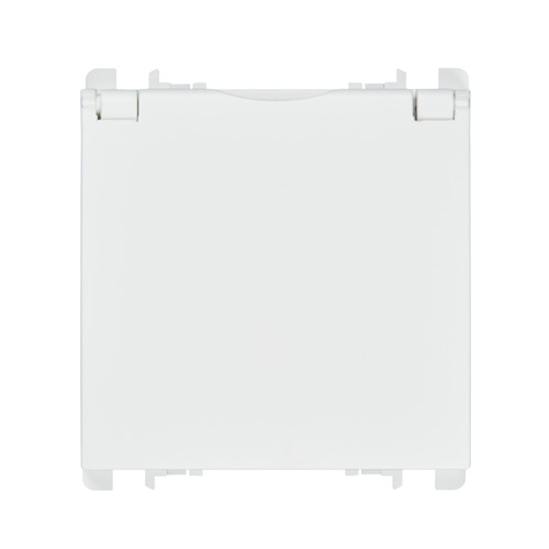 nea - Priza Germana, 2P+T cu capac 16A-250V, 2 mod, Alb