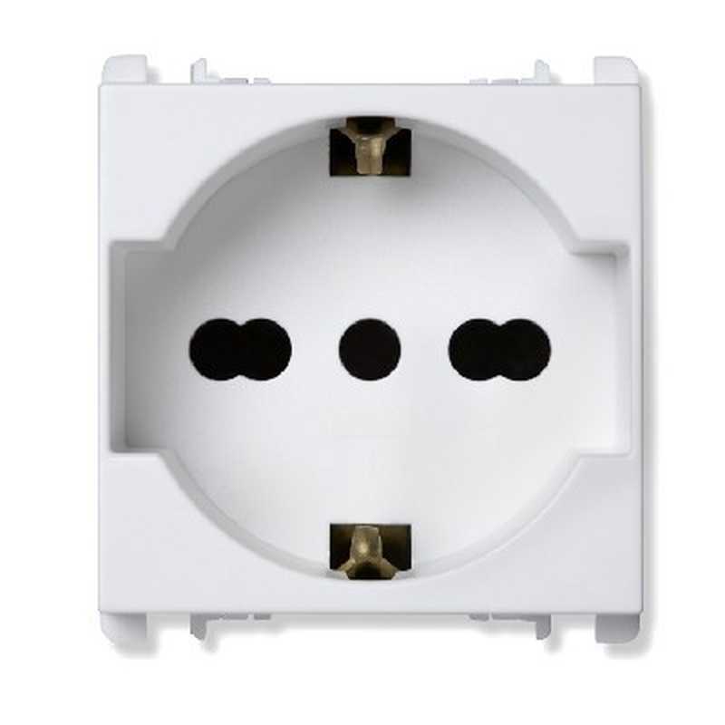 Priza universala alba 2P+T 250V P40