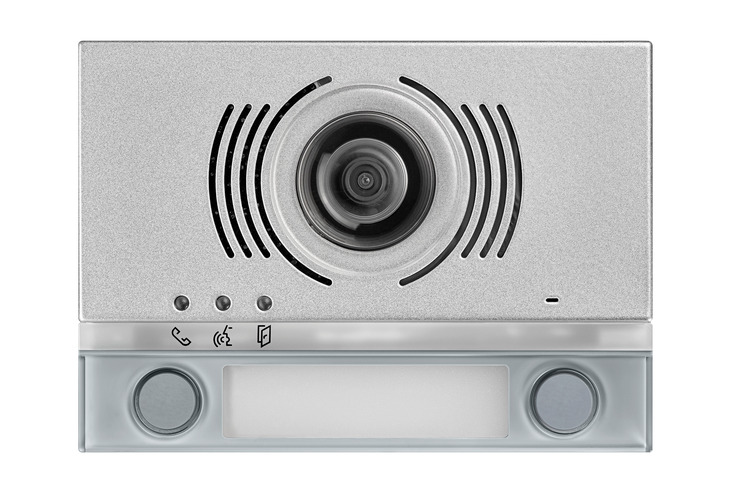 Panou ALPHA pentru VPE (audio si video) cu 2 butoane si DDA, gri Interfonie, Interfoane cladiri, Module Alpha