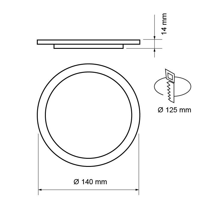 PANOU LED INCASTRABIL ROTUND 6W RAMA PORTOCALIE LUMINA NEUTRA