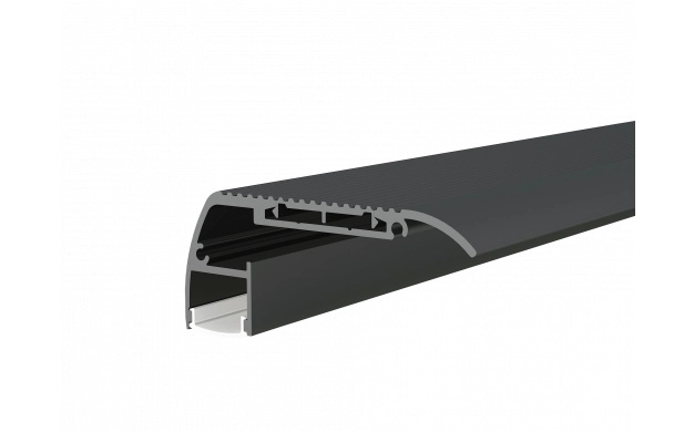 Profil din aluminiu pentru trepte   LED Corp negru/dispersor alb L=2M