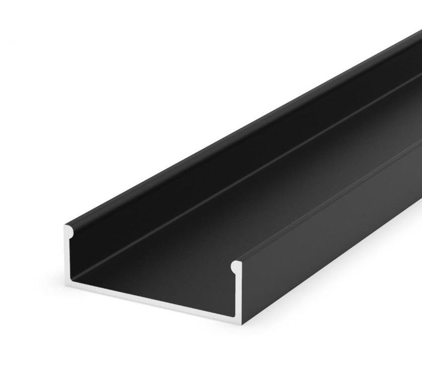 Profile LED P13-1 Aluminiu Negru 2M