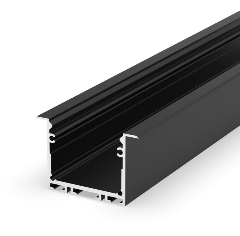 Profile LED P22-1 Aluminiu Negru 2M
