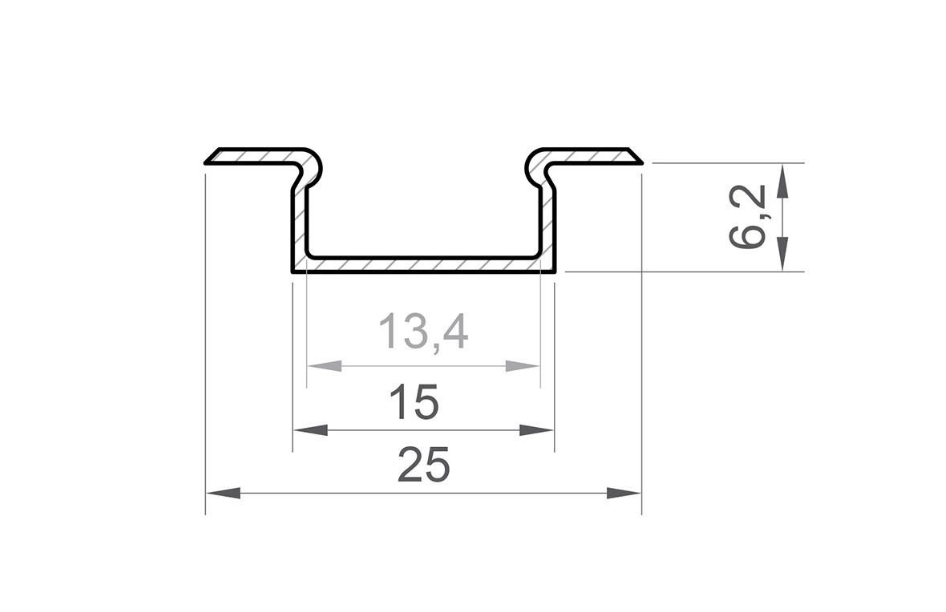 Profile LED P6-2 Graphite RAL7016 2M