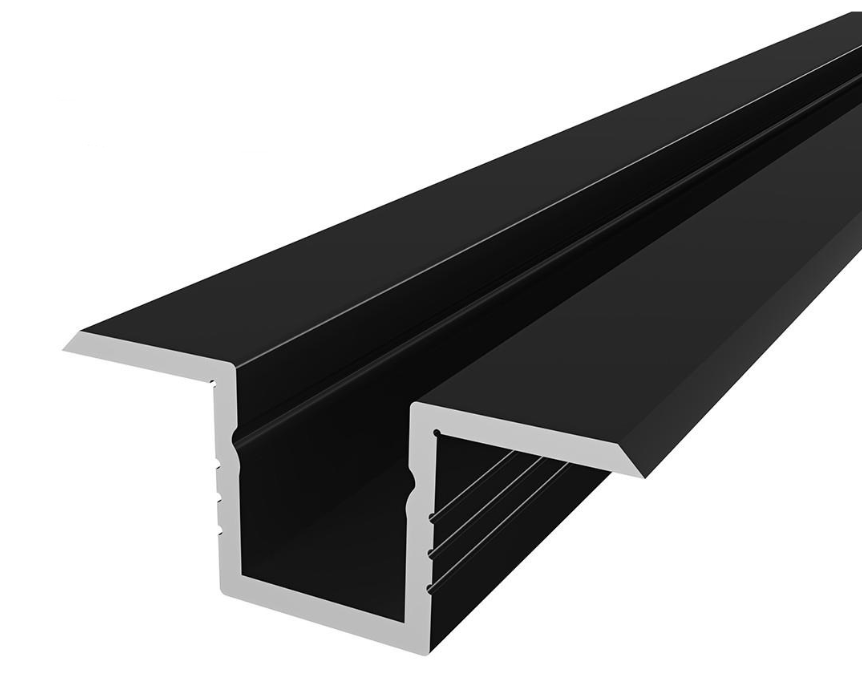 Profile LED P6-4 Aluminiu Negru 2M