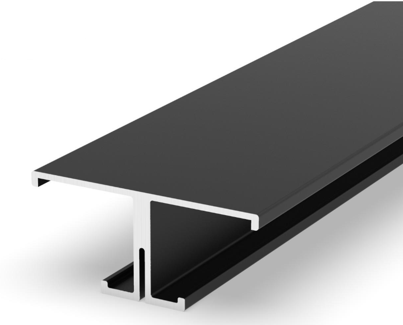 Profile LED P9-1 Aluminiu Negru 2M