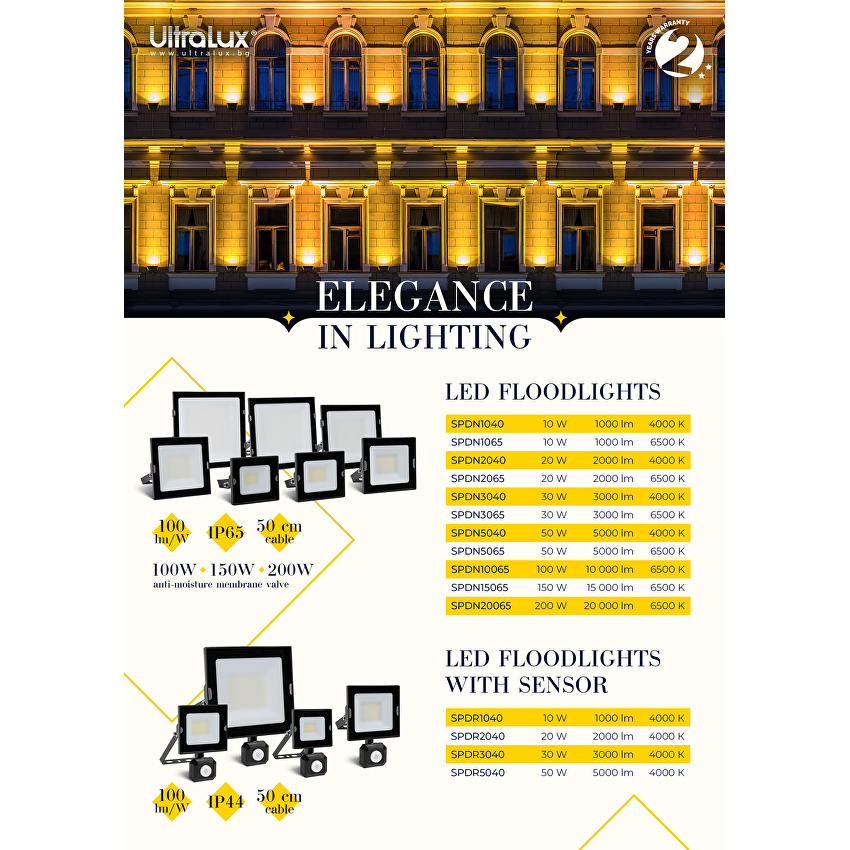 Proiector LED SLIM 200W, 6500k, 220-240V AC, IP65, SMD 2835