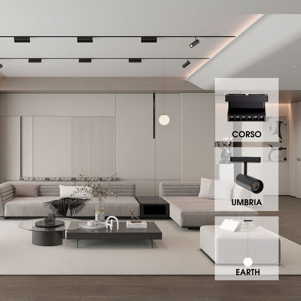 Proiector liniar mobil sina magnetica - Corso Led - Slim25 ∙ 6W ∙ 4000K ∙ Negru