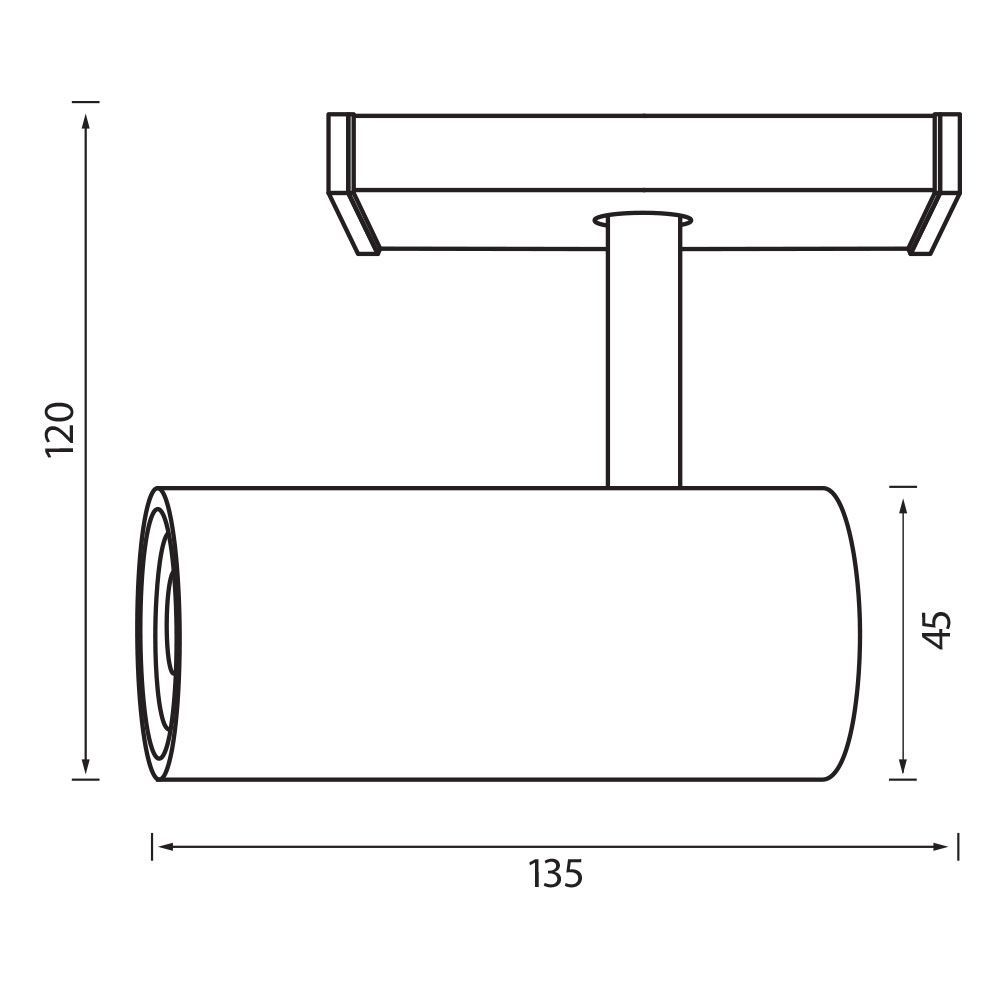 Proiector orientabil sina magnetica - Umbria Led - Slim25 ∙ 12W ∙ 4000K ∙ Negru