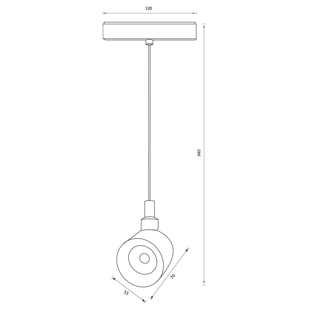 Proiector suspendat sina magnetica - Suprima Led - Slim25 ∙ 10W ∙ 4000K ∙ Negru
