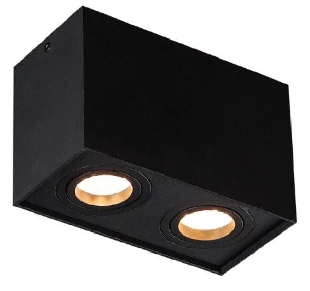Plafonieră Basic pătrat GU10x2 negru Maxlight C0089