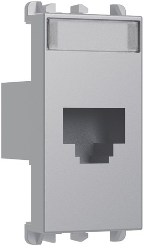 Priză date RJ45 Cat.6 UTP, 1 modul, Lybra, aluminiu Urmet 27446.AL Modular, Seria LYBRA, Prize