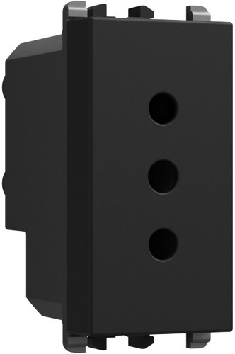 Priză italiană P11, 2P+T 10A 250 Vac, 1 modul, Lybra, negru Urmet 27301.N Modular, Seria LYBRA, Prize