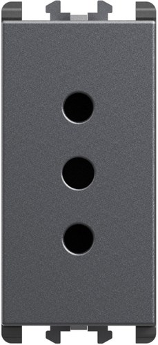 Priză italiană P11, 2P+T 10A 250 Vac, 1 modul, Lybra, titan Urmet 27301.TT