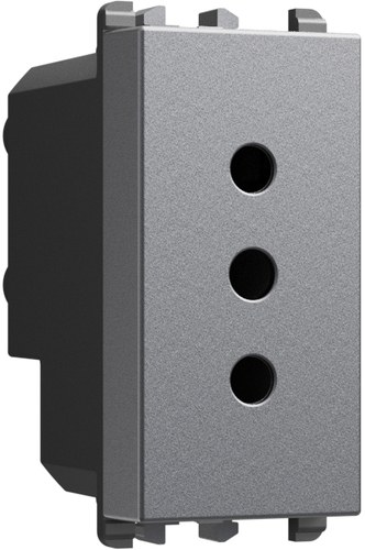 Priză italiană P11, 2P+T 10A 250 Vac, 1 modul, Lybra, titan Urmet 27301.TT Modular, Seria LYBRA, Prize
