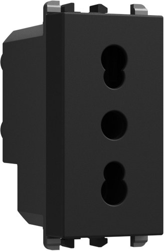 Priză italiană P11-P17, 2P+T 16A 250 Vac, 1 modul, Lybra, negru Urmet 27303.N Modular, Seria LYBRA, Prize